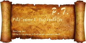Pöpperl Tulipán névjegykártya